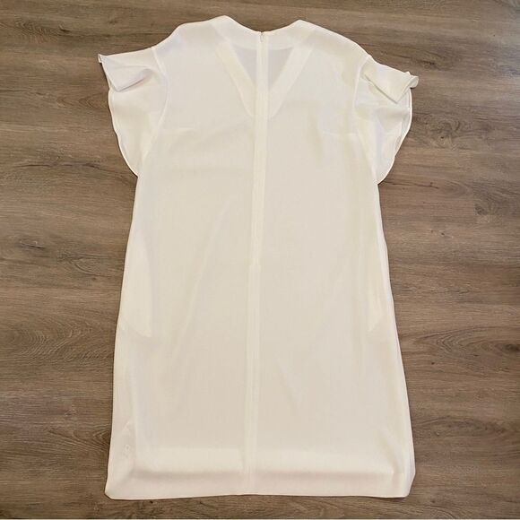 NEW ESCADA SHIFT V-NECK MIDI DRESS OFF WHITE SZ42=L - Picture 10 of 15